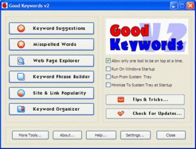  Good Keywords 2.01:  -